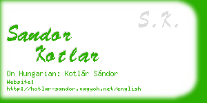 sandor kotlar business card