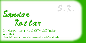 sandor kotlar business card